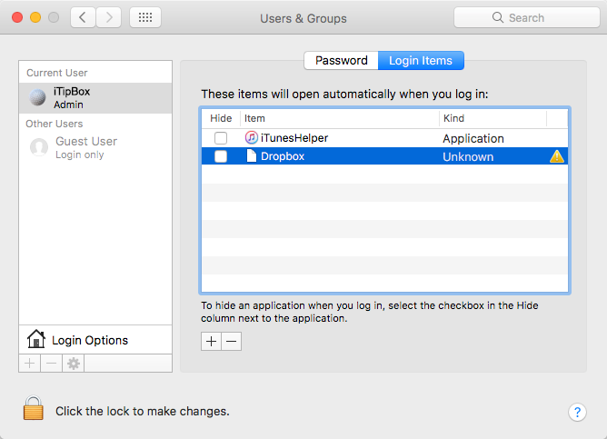 Speed up Mac Running macOS Sierra - Manage Startup Items