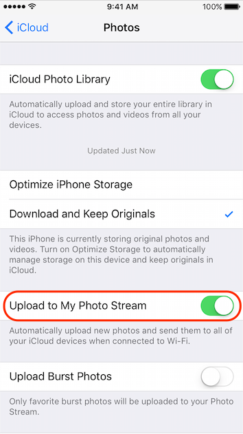 Access My Photo Stream Photos on iPhone 7