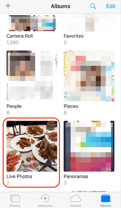 Live Photos album in iOS 10.3