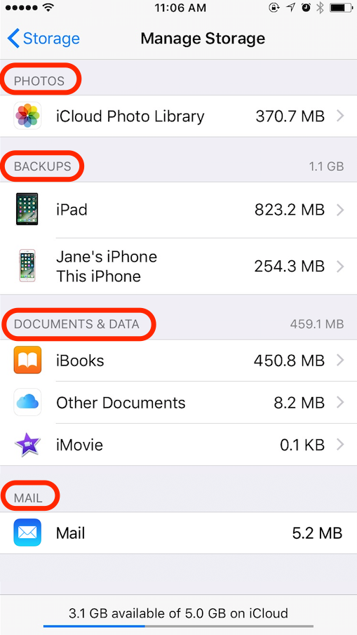 What use iCloud storage on my iPhone 7