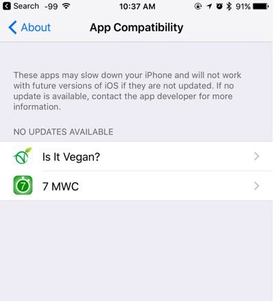 App Compatibility in iOS 10.3