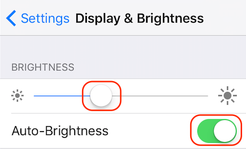 Adjust display brightness of iPhone 7