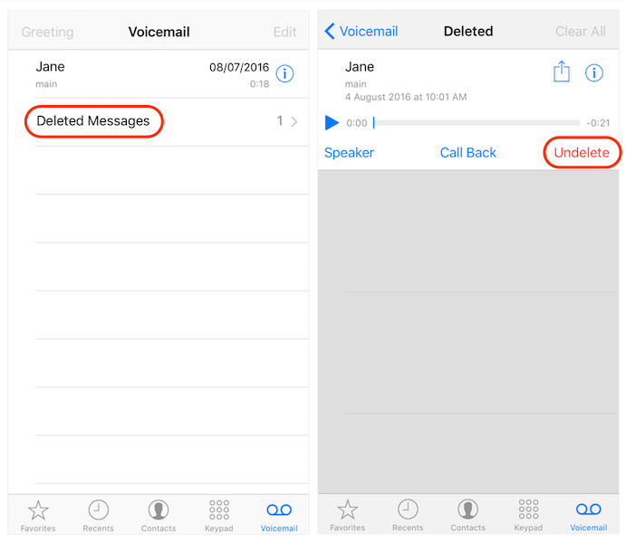 How to undelete voicemail in iOS 10