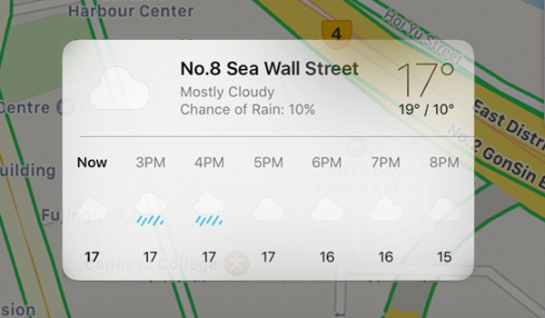 iOS 10.3: View Weather in Maps App with 3D Touch