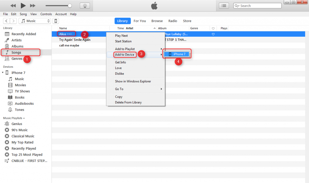Add music to iPhone with iTunes