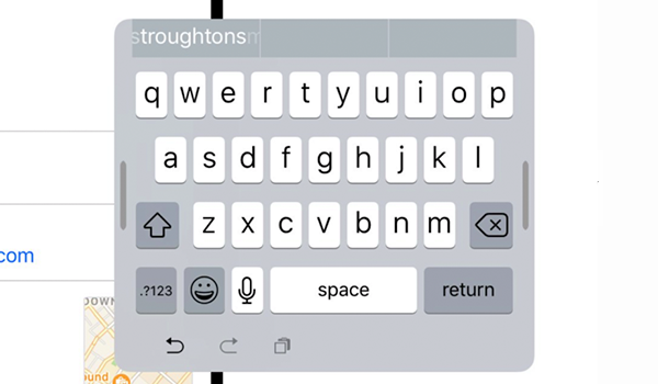Hidden Floating One-handed Keyboard for iPad in iOS 10.3 Beta