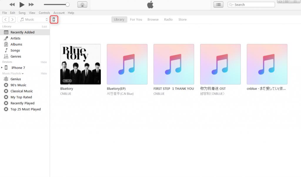 Open iTunes and click iPhone icon