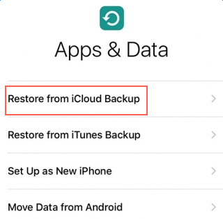 Restore iPhone 7 from iCloud backup