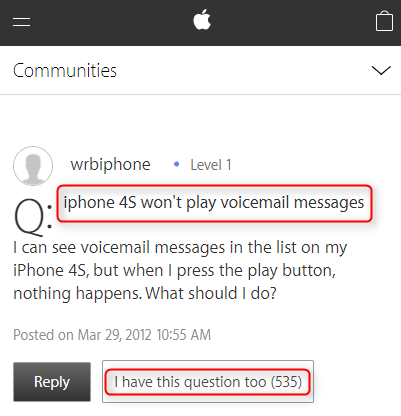 Voicemail problem on iPhone 4s