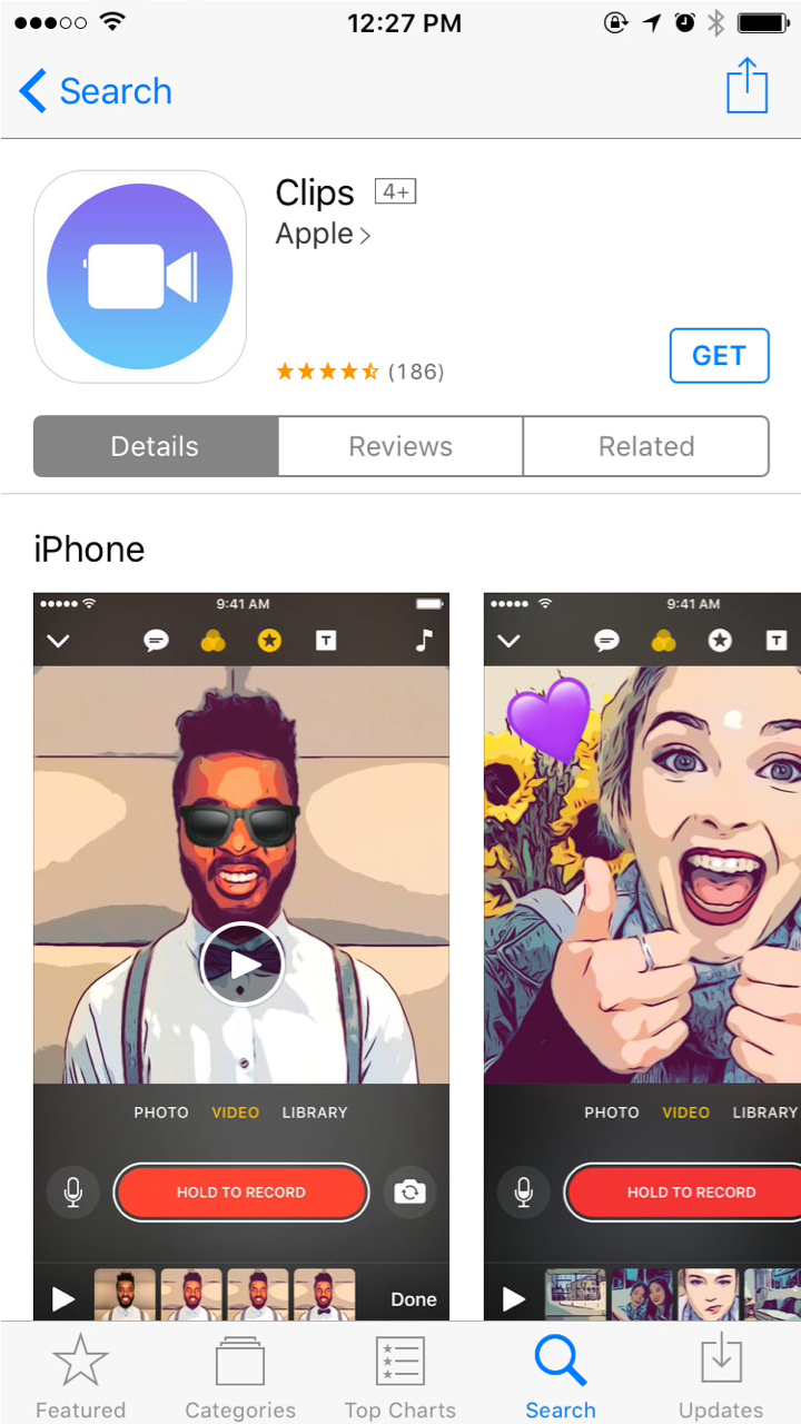 Apple Clips app is available on App Store now