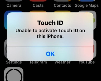 Unable to activate Touch ID on this iPhone