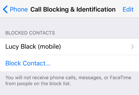 Check blocked contacts on iPhone