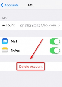 Delete account to fix can't email photos from iPhone 7 