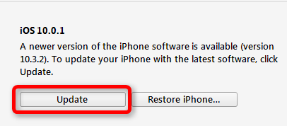 Update iOS 10.3.2 via iTunes