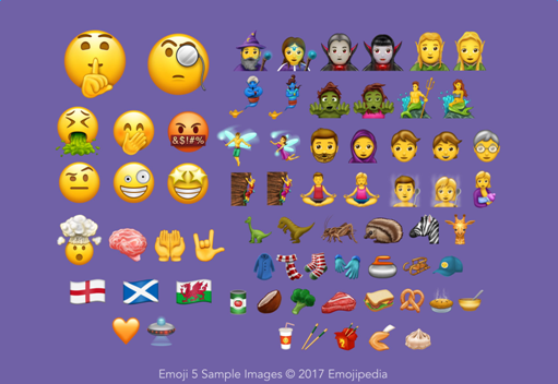 Emoji 5 sample images for 2017