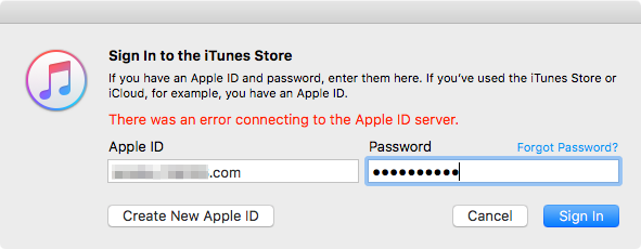 Can't Sign Into iTunes Store