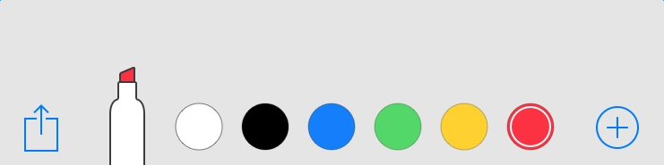 Choose a painting pen in iOS 11 Markup feature