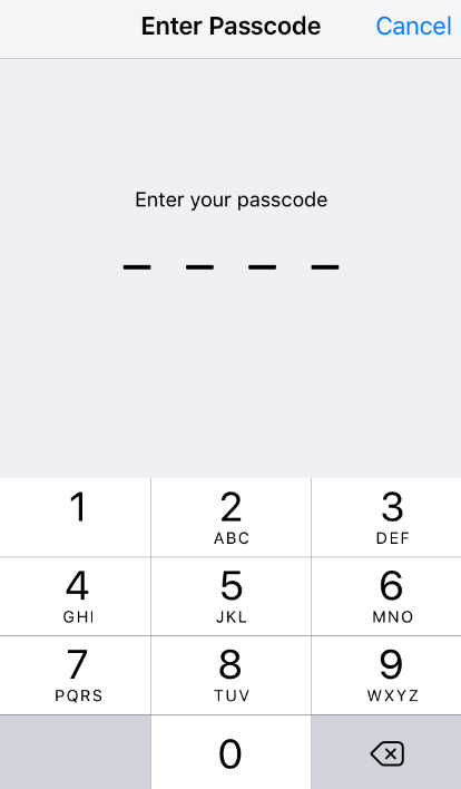 Enter password on iPhone
