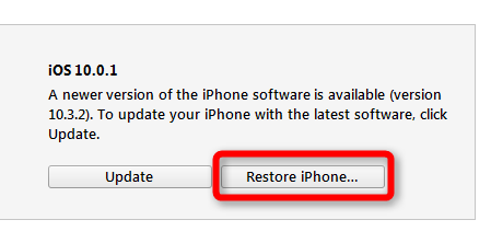 Restore iPhone with iTunes