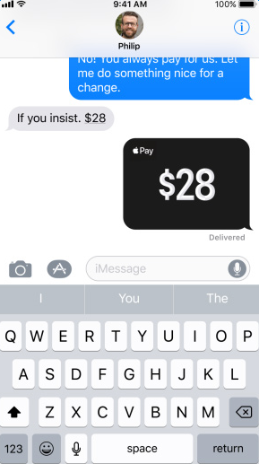 iOS 11 Messages support Apple Pay (Image Credit: Apple.com )