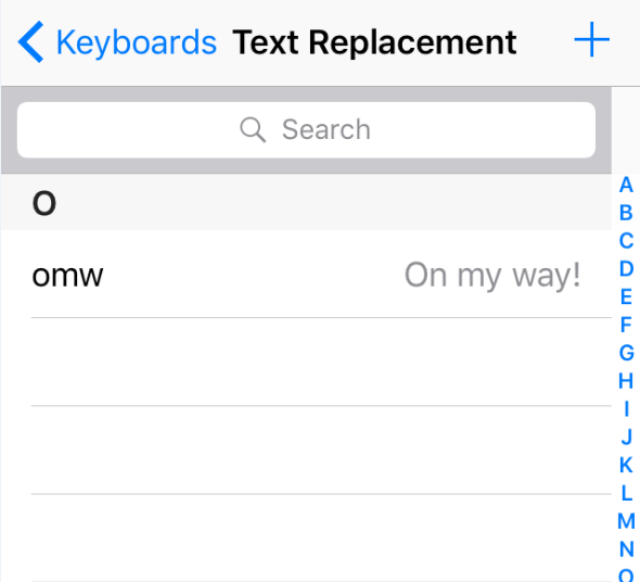 iPhone Text Replacement Missing