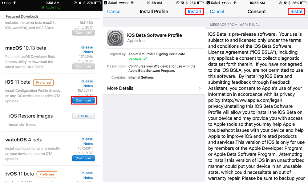 How to install iOS 11 beta on iPhone/iPad