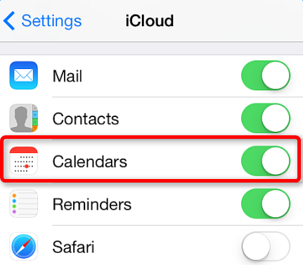 How to sync calendar to new iPhone iPad