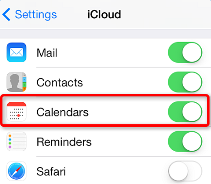 Turn on iCloud Caledars in Settings 