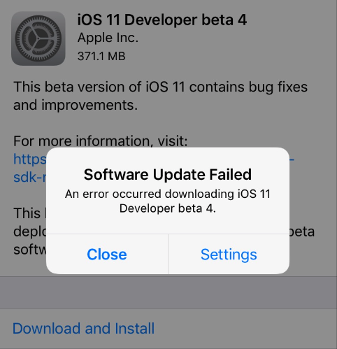 How to Fix Software Update Failed Error During iOS 11 Update