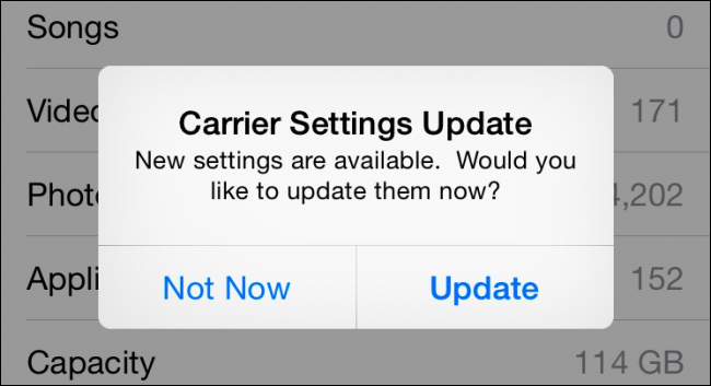 Update carrier settings