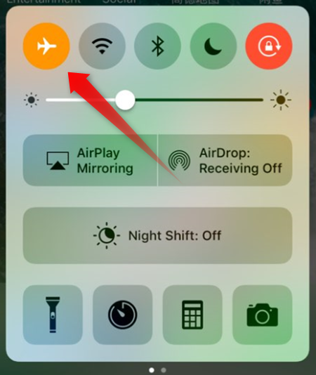 Enable. Airplane Mode iN iOS 10