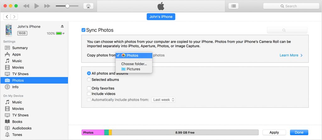 How to sync photos from Android to iPhone with iTunes