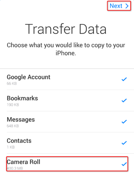 How to transfer photos from Android to iPhone