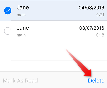 Tap Edit to delete voicemail on iPhone