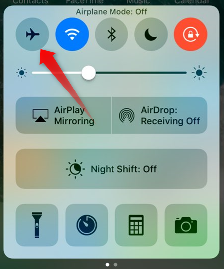 Turn off airplane mode in iOS 10