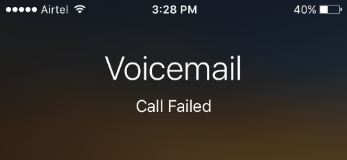 iPhone Voicemail call failed error