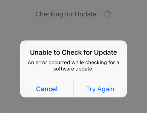 Unable to Check for Update