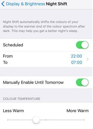 How to customize iOS 11 Night Shift mode