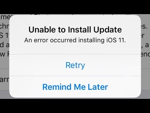 An error occurred installing iOS 11