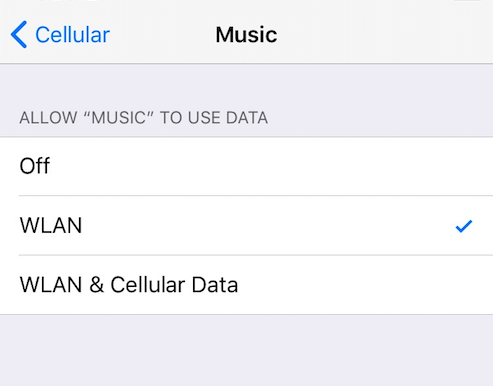 Fix iOS 11 Music App Crashes - Disable Cellular for Music