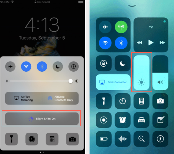 iOS 10 Night Shift vs the hidden Night Shift mode in iOS 11 Control Center