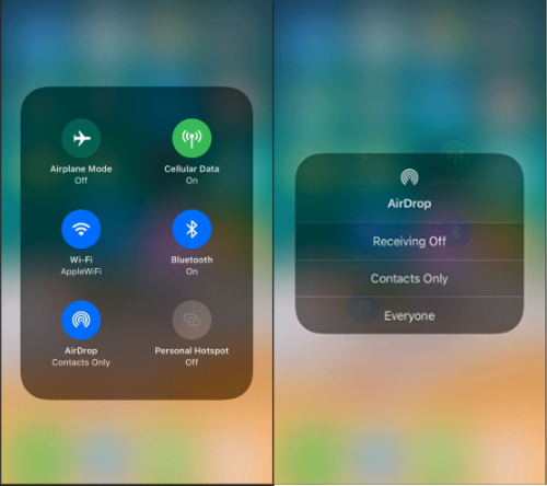How to Turn On AirDrop from Control Center in iOS 11