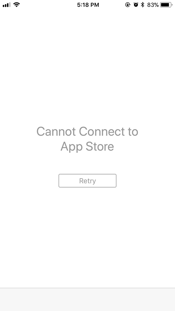 iOS 11 Won't Connect to App Store