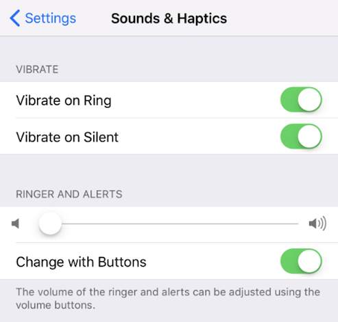 iOS 11 Ringer Volume Control