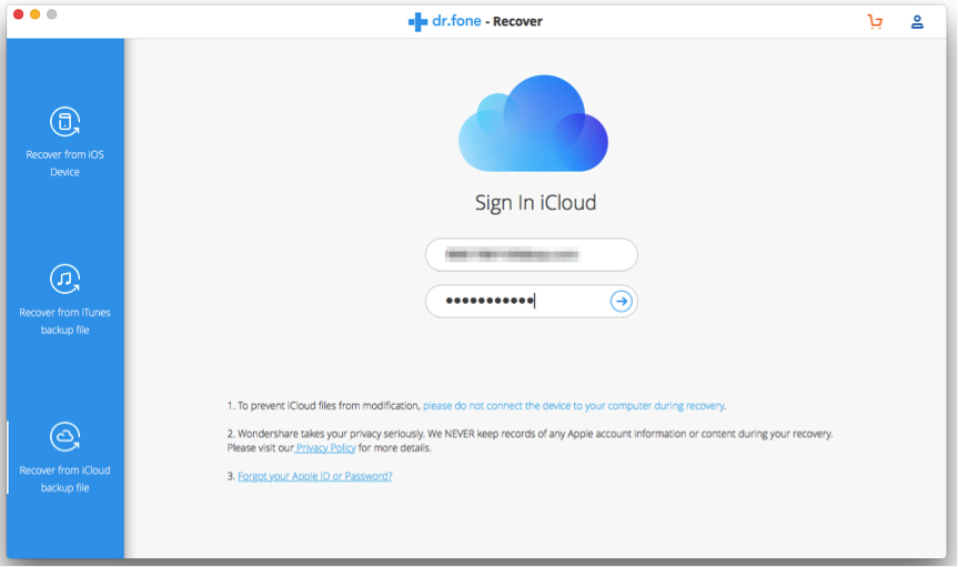 Recover Deleted Data from iCloud Backup File – Step 2