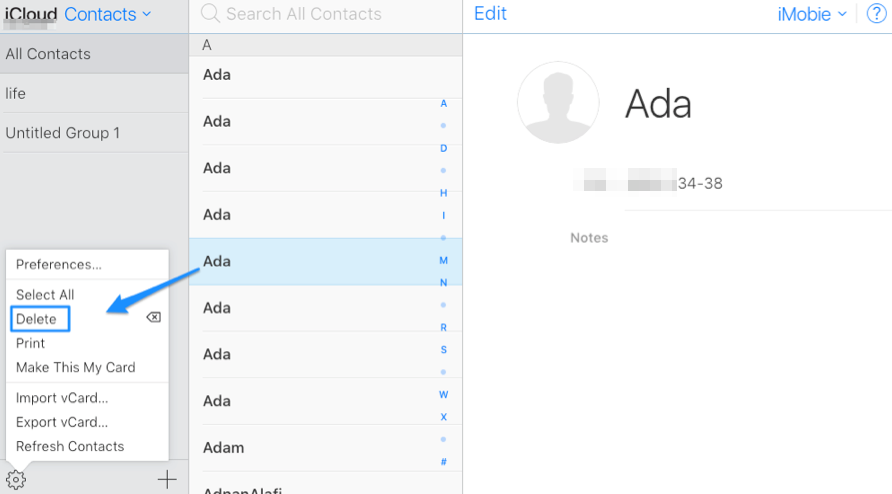 Delete iCloud Contacts-2